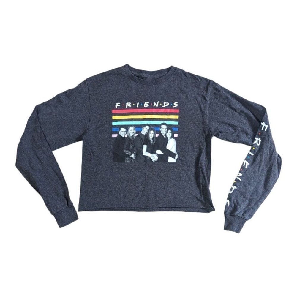 FRIENDS Graphic Long Sleeve Cropped Crew Neck T-Shirt Medium